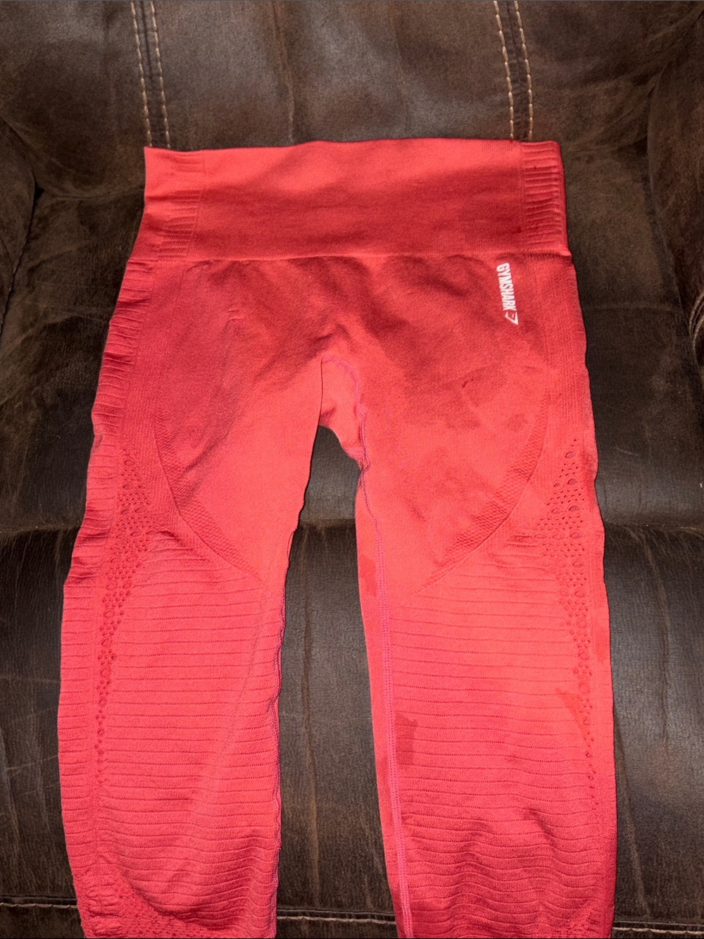 Gymshark Kids Red Seamless Workout Leggings